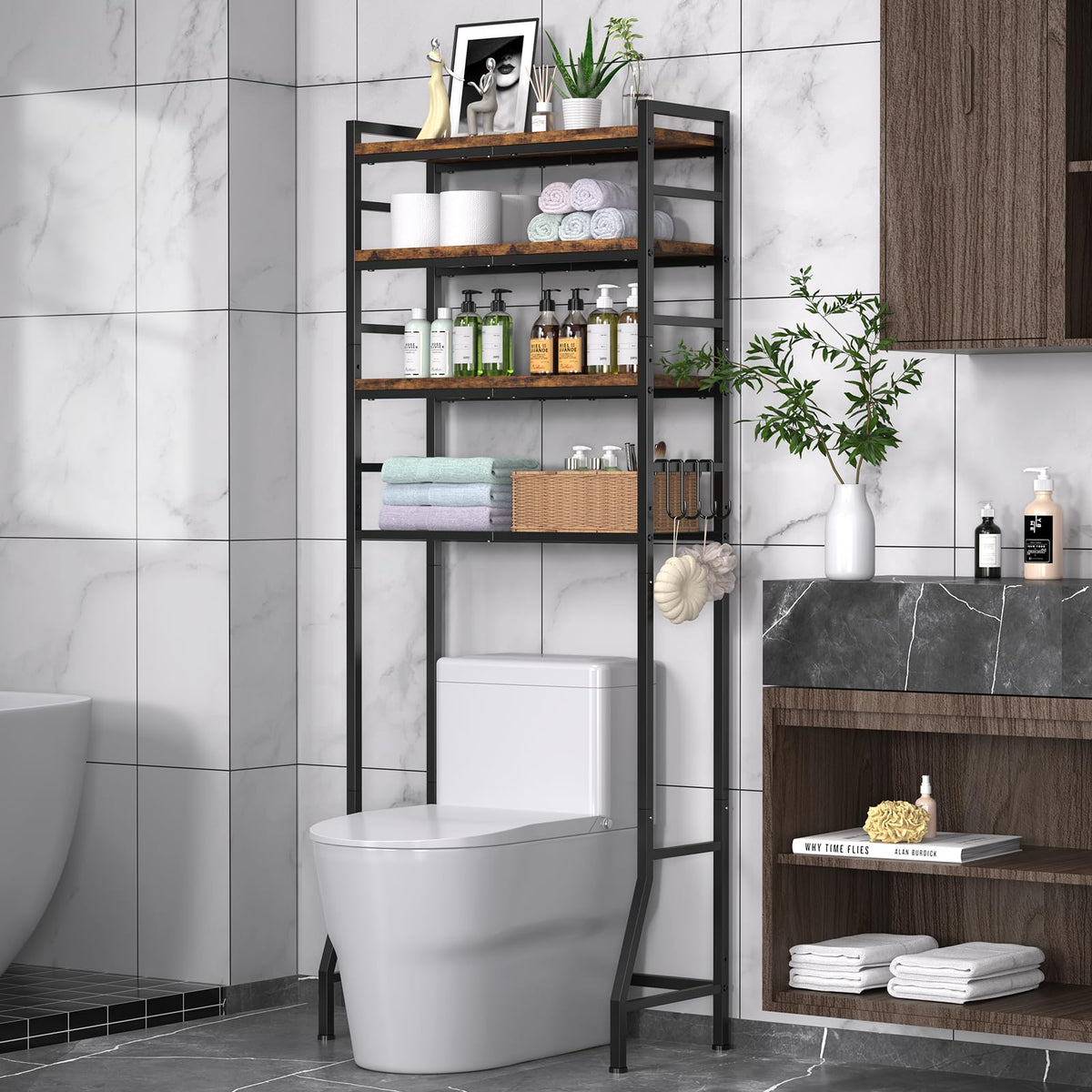 Over The Toilet Storage Rack,4-Tier Over Toilet Bathroom - Image 1