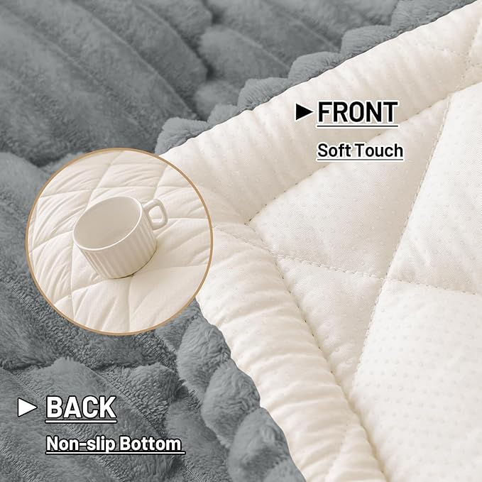 Smiry Pet Couch Cover for Dogs Washable, Non-Slip Fuzzy Couch Covers for 3 Cushion Sofa Pet Friendly, Soft Thick Furniture Protector Sofa Slipcover Mat for Dogs (Grey, 27.6" x 82.7")