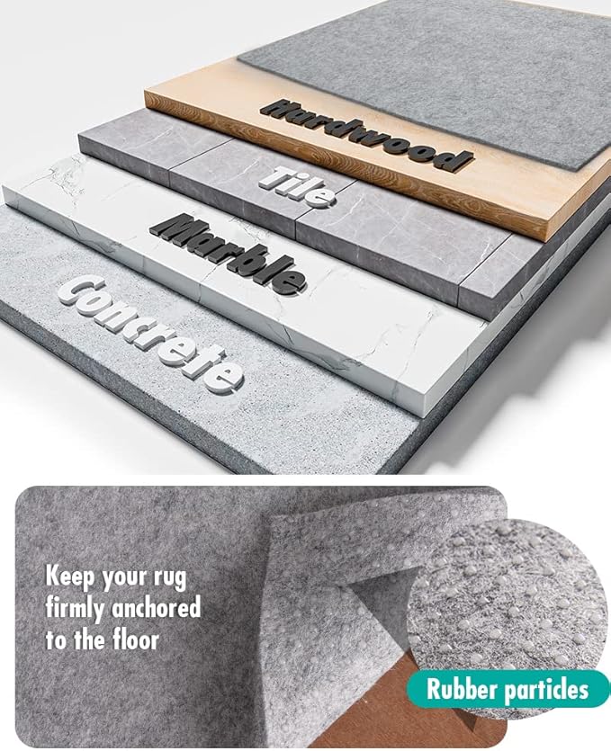 Resare Non Slip Rug Pad Gripper - 4x6 Feet 1/4" Extra Thick Felt Under Rug for Area Rugs and Hardwood Floors,Super Cushioned Non Skid Carpet Padding
