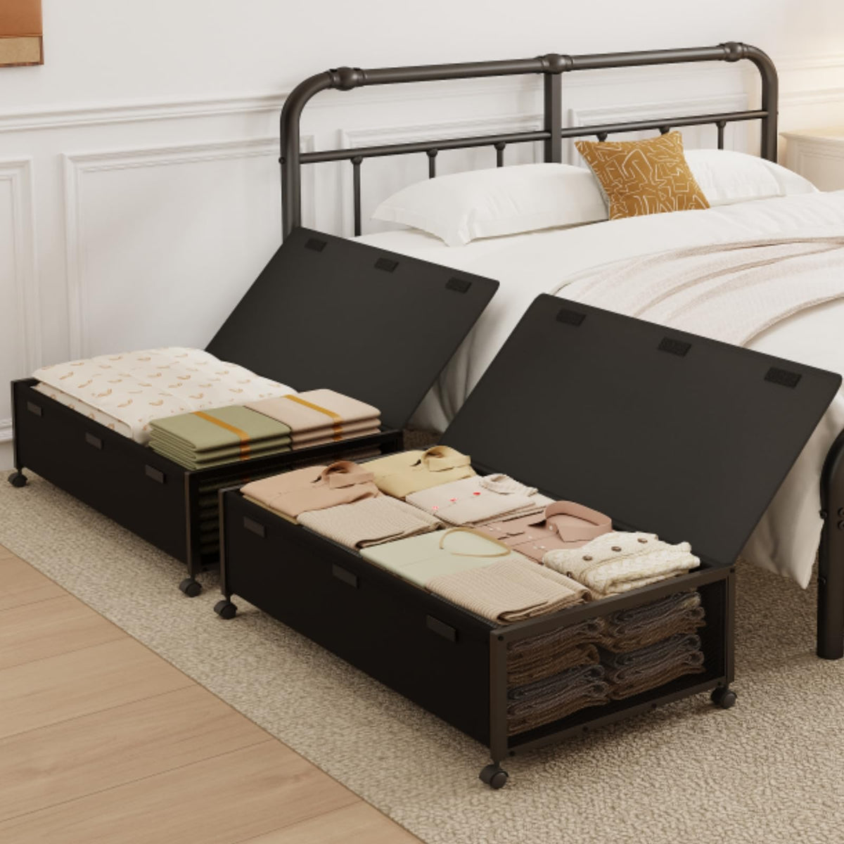2Pack Under Bed Storage Containers, 10 inch Height,31 inch Long - Image 1