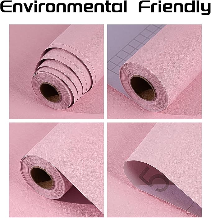 Peel and Stick Wallpaper Pink Silk Wall Paper - 15.7 x 98 Inch Self Adhesive Wallpaper Peel and Stick, Easy to Paste Wall Contact Paper for Stand Liner, Table and Door Makeover Decor