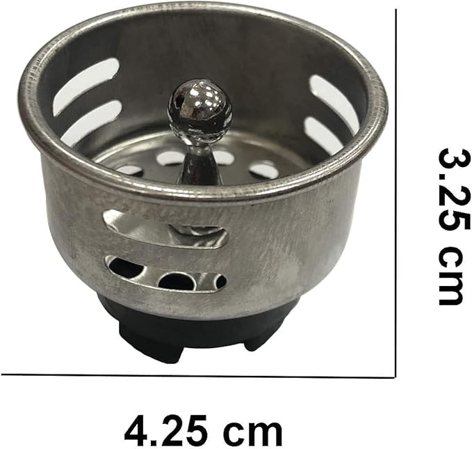Stainless Steel Junior Duo Strainer Replacement Basket/Stopper for Bar and Prep Sinks Drains 6 Pack