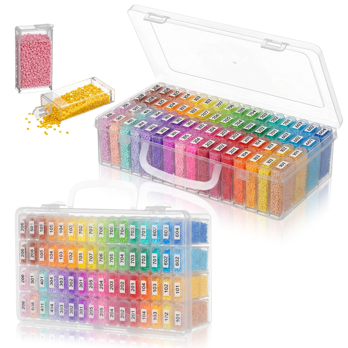 2 Pack Diamond Painting Storage Containers with 128 - Image 1
