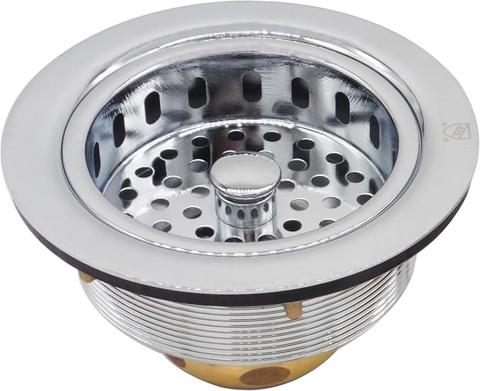 Westbrass R214-26 3-1/2-Inch Post Basket Strainer, Polished Chrome