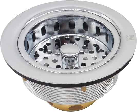 Westbrass R214-26 3-1/2-Inch Post Basket Strainer, Polished Chrome