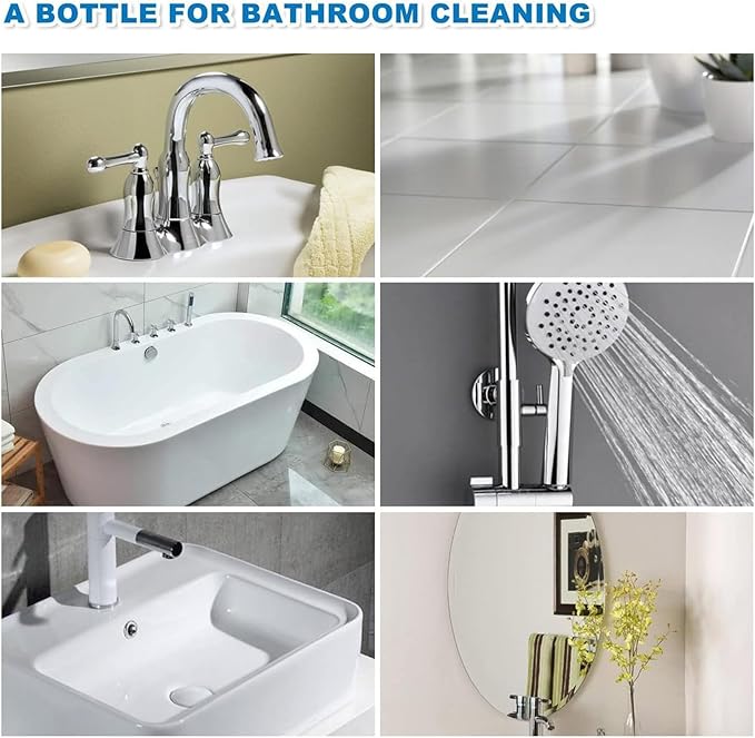 Bathroom Descaler Foam Cleaner Spray, Stubborn Stains Cleaner for Tiles, Faucets, Tubs & Glass, 60ml Each - All-Purpose Bathroom Stain Remover, Fresh Scent (2)