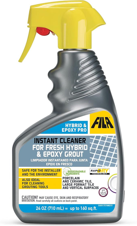 FILA Surface Care Solutions, HYBRID & EPOXY PRO, Instant Cleaner for Fresh Epoxy Grout residues, Grout Cleaner to use during Installation, Clean your Epoxy Floor Kit Tools after Epoxy Flooring, 24oz.