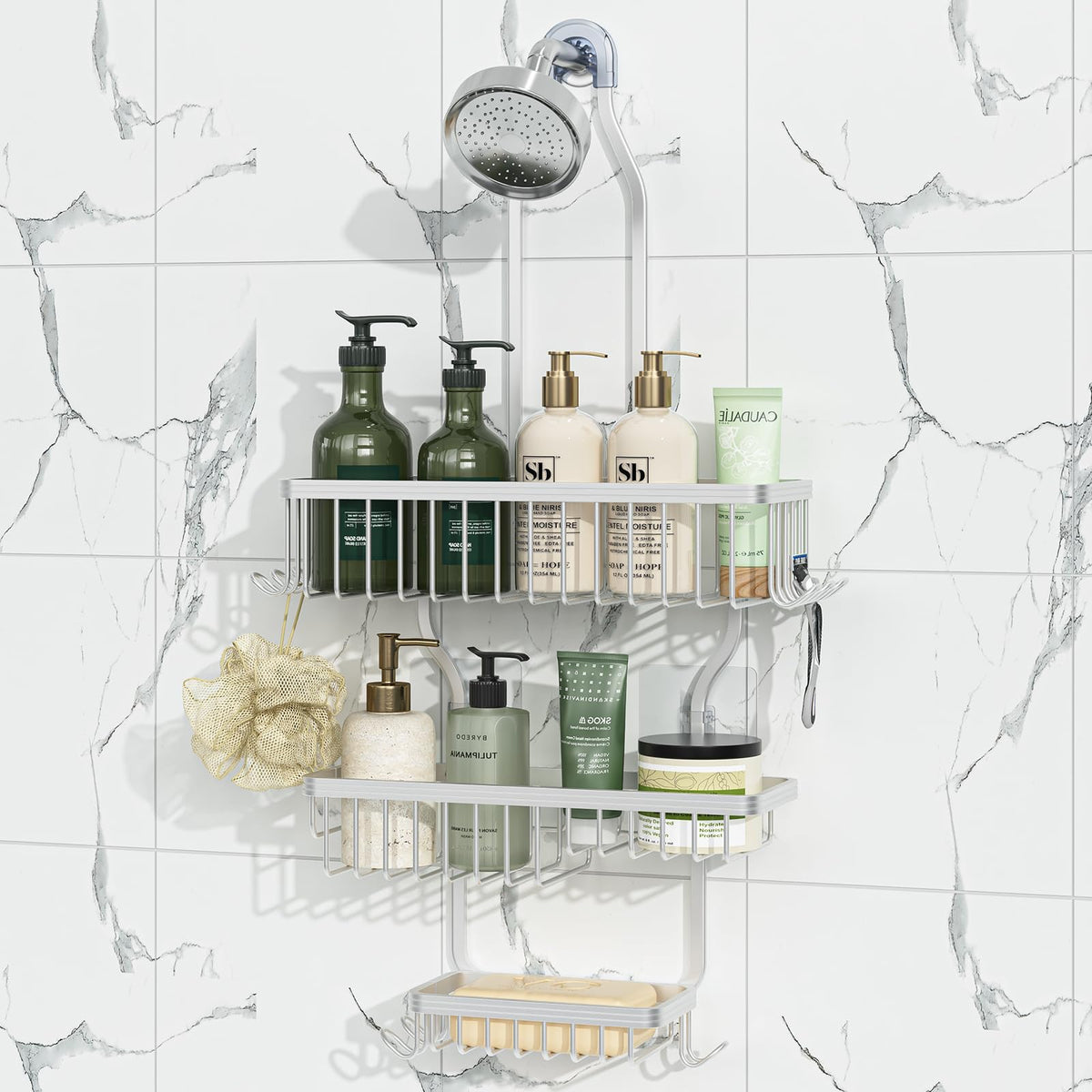 Simple Trending Shower Caddy Hanging, Shower Organizer - Image 1