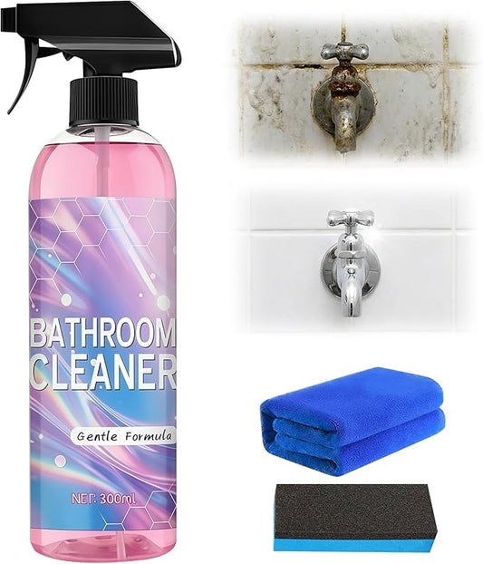 Bathroom Cleaner, Powerful Pink Bathroom Cleaner Spray, Bathrooms Descaler Foam Cleaners for Sink Tub Floor Tile (10 Fl Oz)