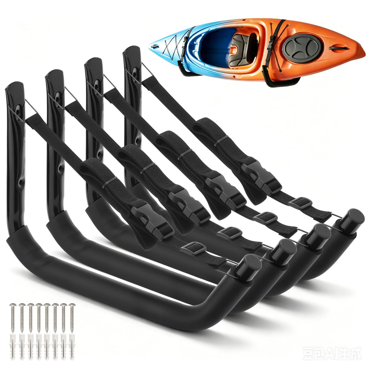 Heavy Duty Kayak Wall Rack for Garage, Kayak Storage - Image 1