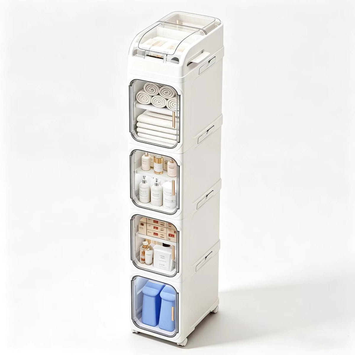 5-Tier Tall Narrow Storage Cabinet, slim bathroom Organizer - Image 1