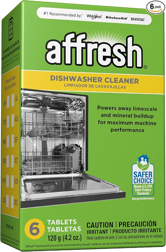 Affresh Dishwasher Cleaner, Helps Remove Limescale and Odor-Causing Residue, 6 Tablets (Pack of 6)