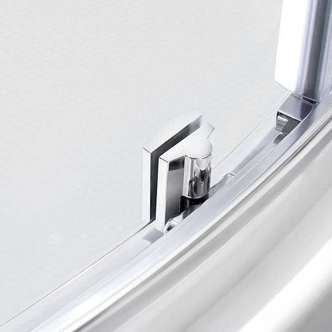 OVE Decors Breeze 34 in. Corner Shower Frosted Sliding Door, With Base and Walls in Chrome Finish