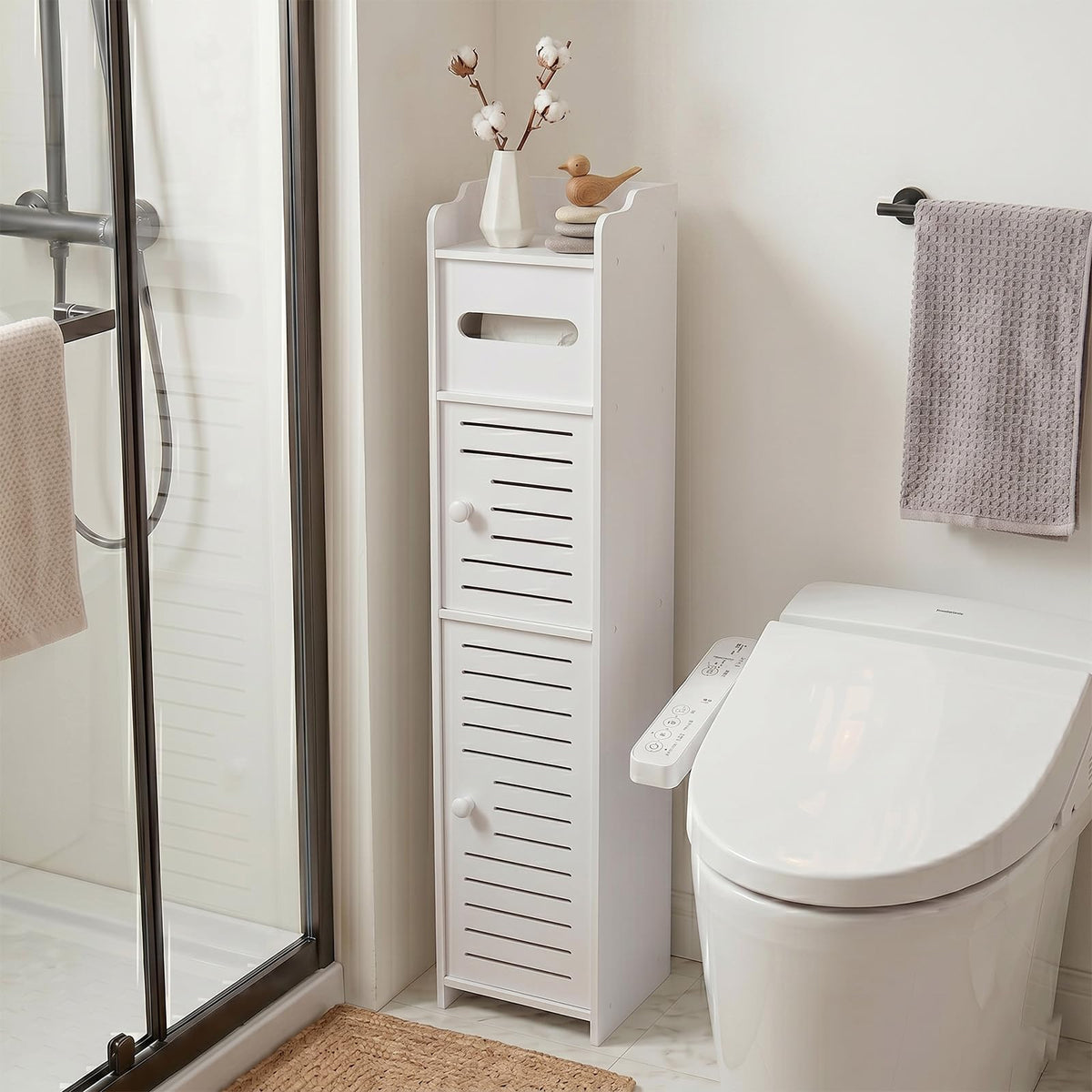 ShellKingdom Toilet Paper Holder Stand, Slim | Bathroom Organizatio - Image 1