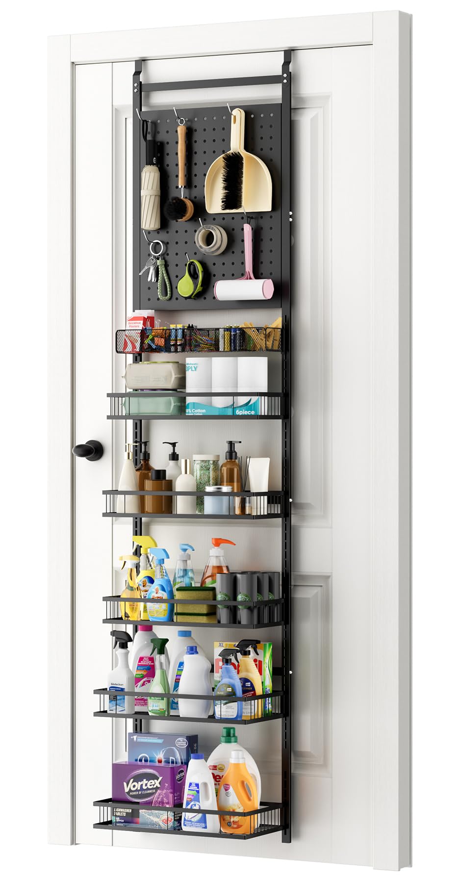 mustry Over The Door Organizer with 2 PegBoards and 6 - Image 1