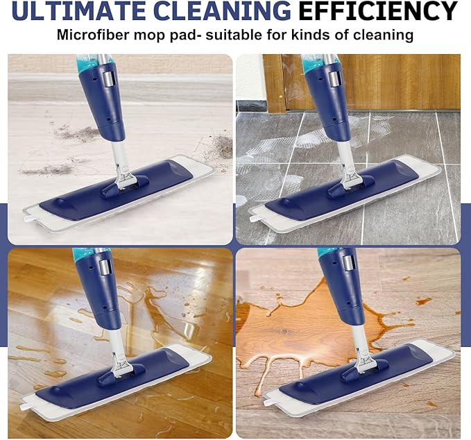 3 Pack Microfiber Cleaning Pads, Reusable Microfiber Mop Pads for 18 Inch Mop, Hardwood Floor Replacement Cleaning Mop Pads, Machine Washes