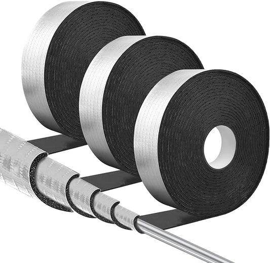DGSL Pipe Insulation Wrap, 2" Wide X 99 Ft (3 Roll) Pipe Insulation Foam Tube, Self-Adhesive AC Line Insulation for Winter Freeze Protection