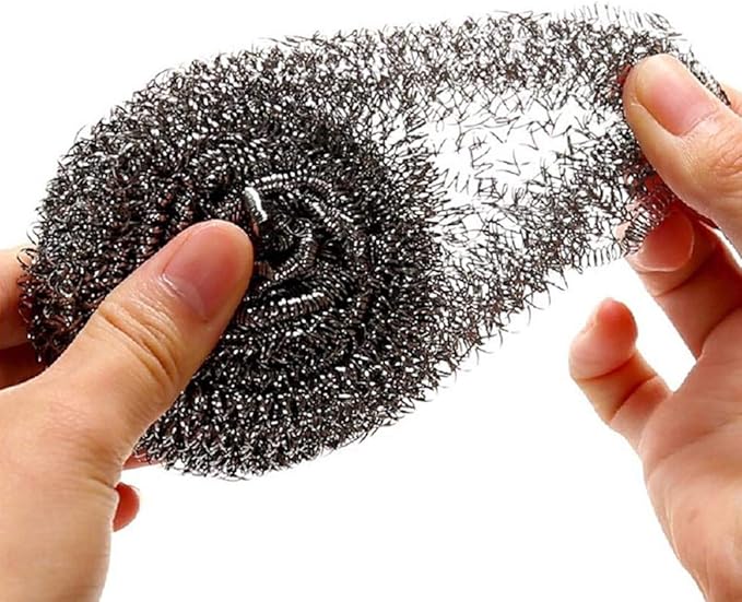 12 Pack Stainless Steel Scrubber, Steel Wool Scrubber,Scouring Pads,Metal Scrubbers for Cleaning,Stainless Steel Sponge,Steel Wool Scrubber for Cleaning Dishes Sinks Ovens Pans Pots Kitchen