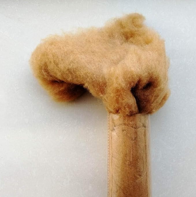 Super Clean Fine Camel Wool Fiber Filler Cloud for Stuffing, Needle Felting, Spinning,Blending and Dryer Balls, Carded,Un-Dyed,Natural Brown, 19 Micron (2oz)
