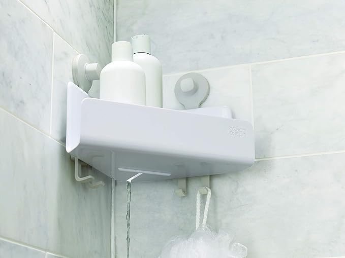 Joseph Joseph EasyStore Corner Shower Caddy, 2 Pack (no Mirror), White
