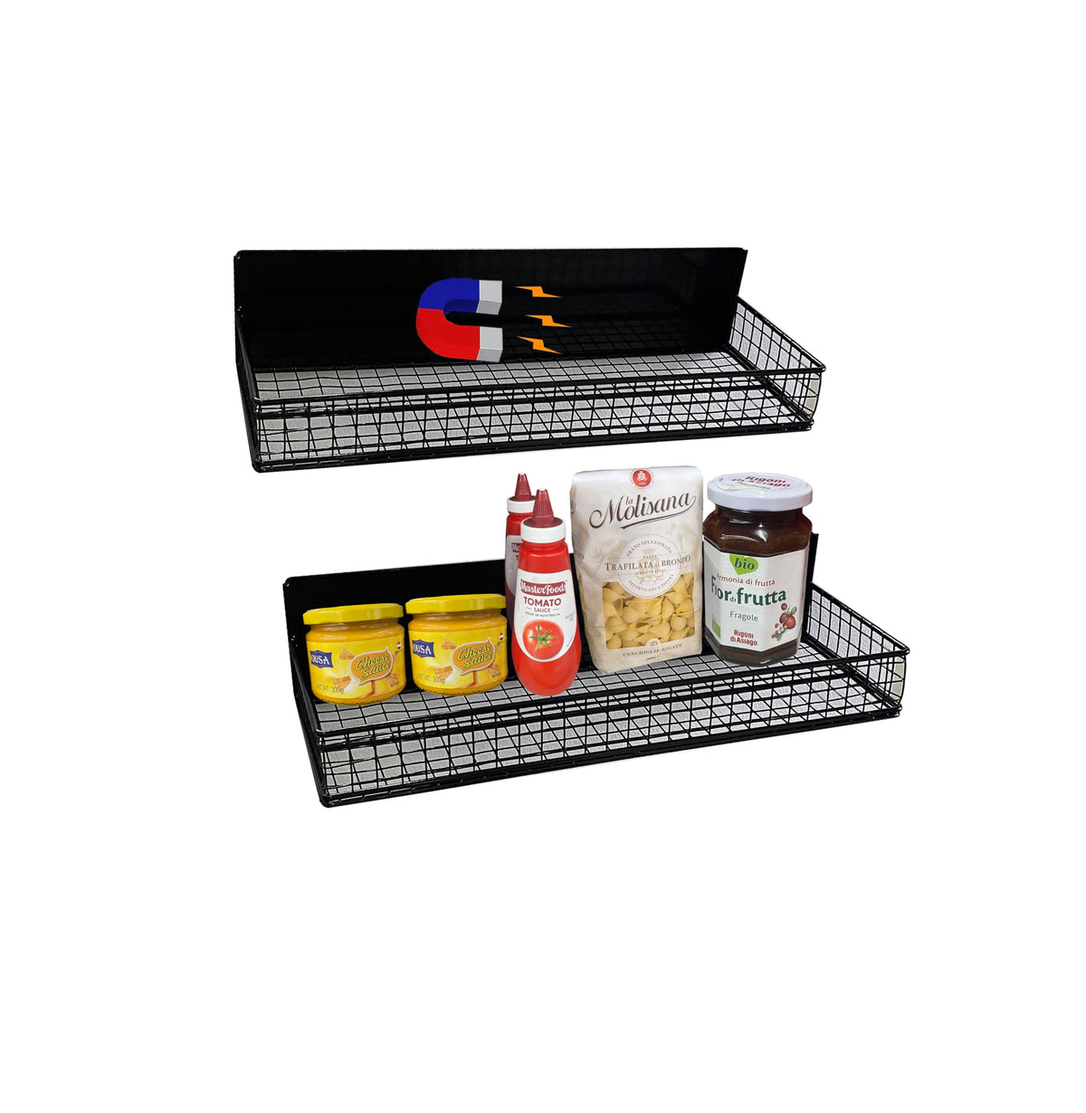 Bruda 2 Pack Large Magnetic Shelves Spice Rack Organizer - Image 1