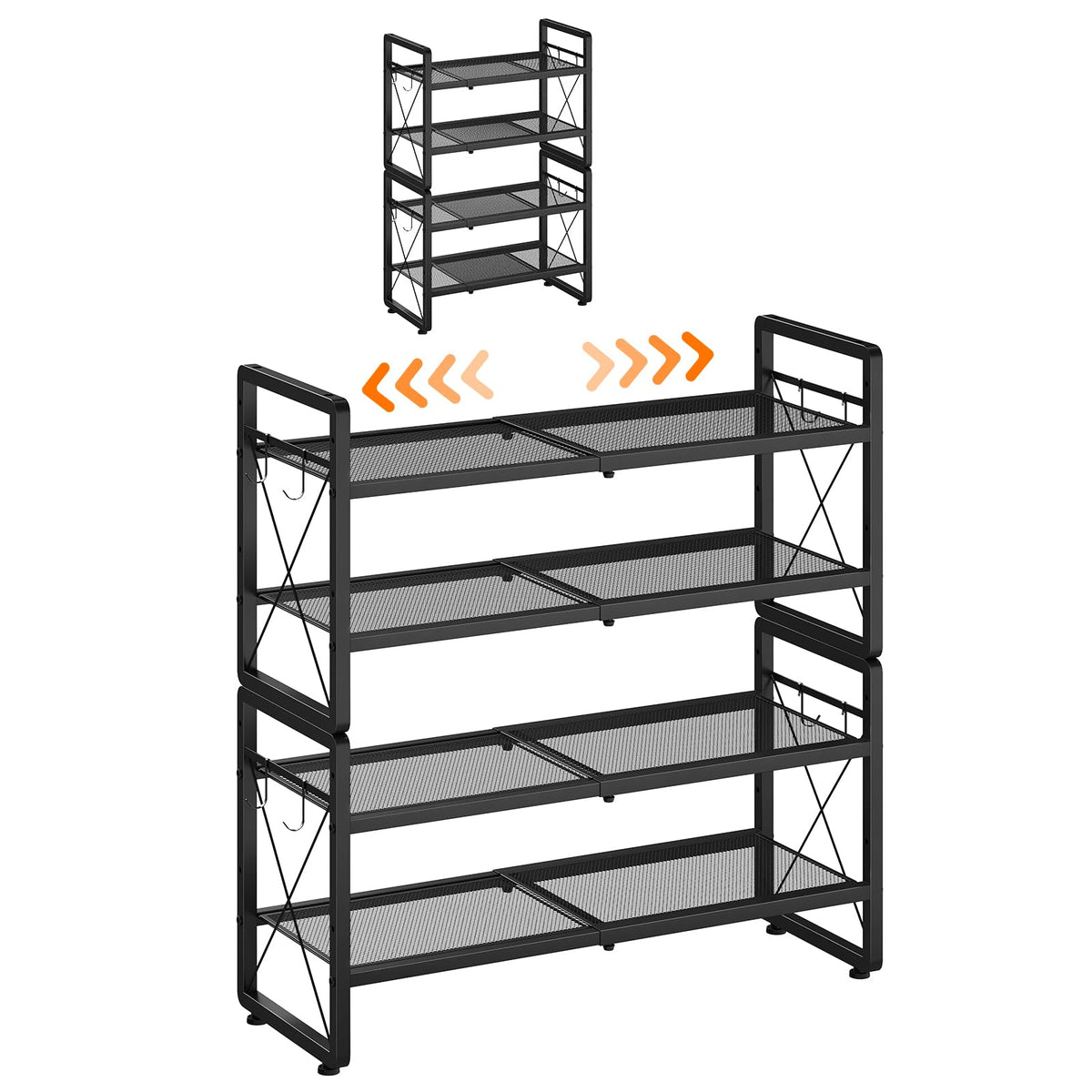 ELYKEN Expandable Shoe Rack for Closet, 4-Tier Metal | All Products - Image 1