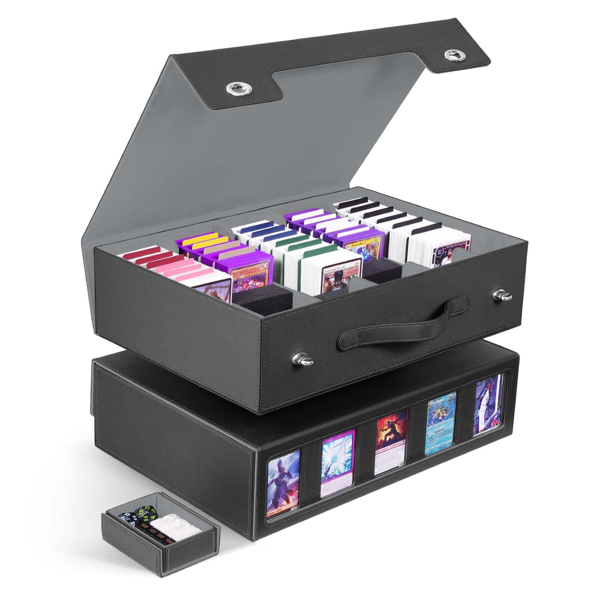 ZLCA Trading Card Storage Box 5-Row with Handle, MTG Storage Box - Image 1