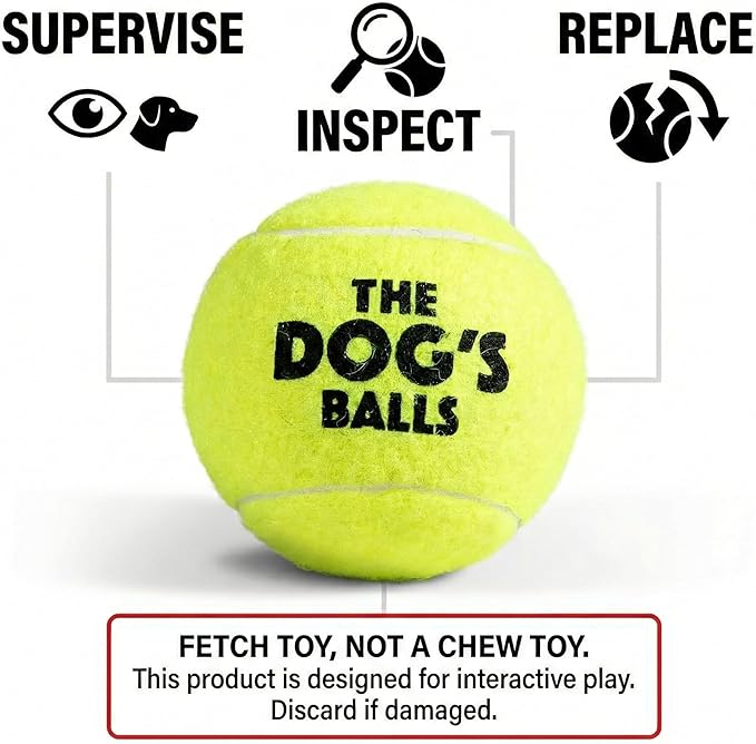 The Little Dog’s Balls Dog Tennis Balls for Small Dogs & Puppies, Yellow, 6-Pack - Non-Abrasive Felt Fetch Balls, Tough Rubber Core, Float in Water