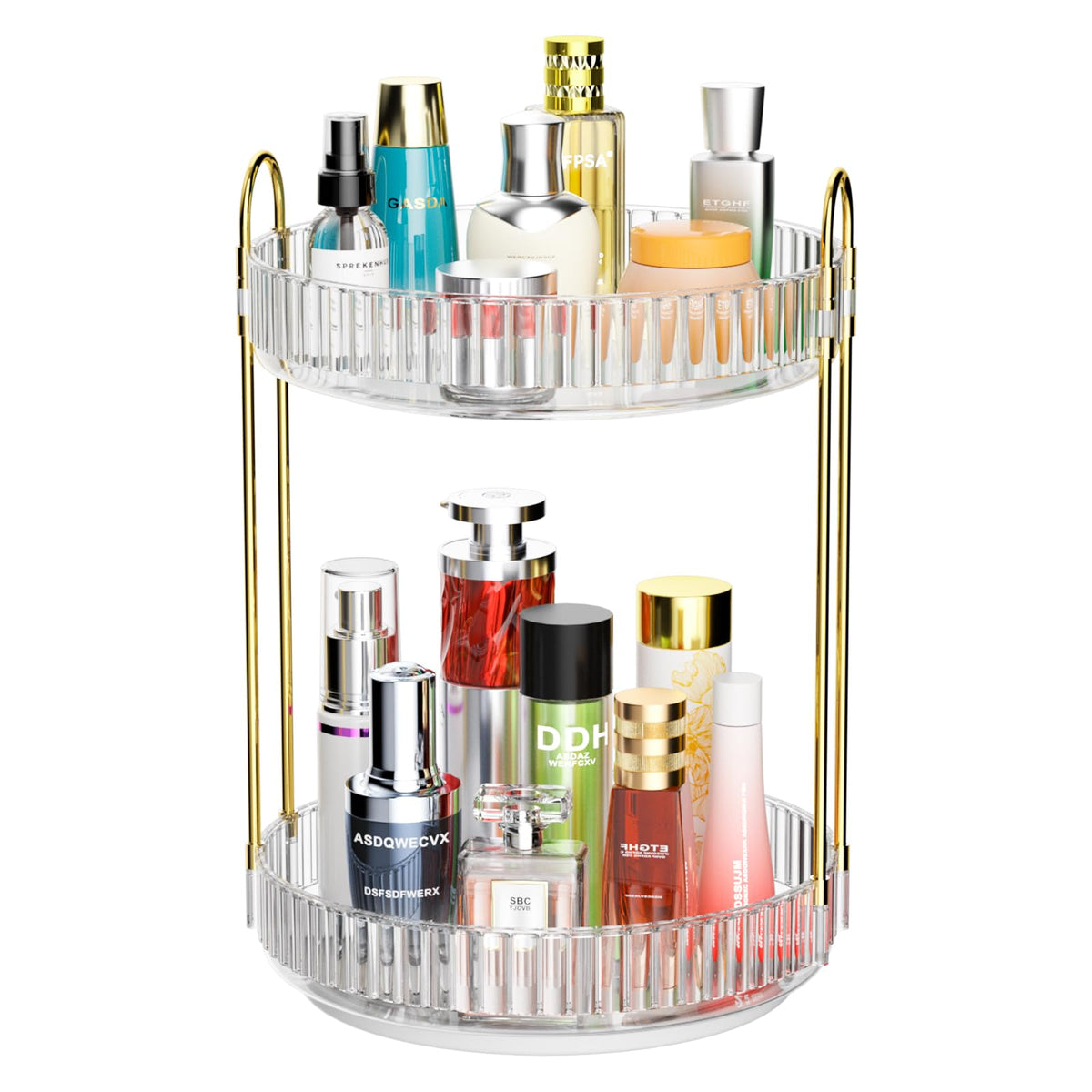 GTI 360°Rotating Makeup Organizer, 2 Tier Bathroom Counter - Image 1