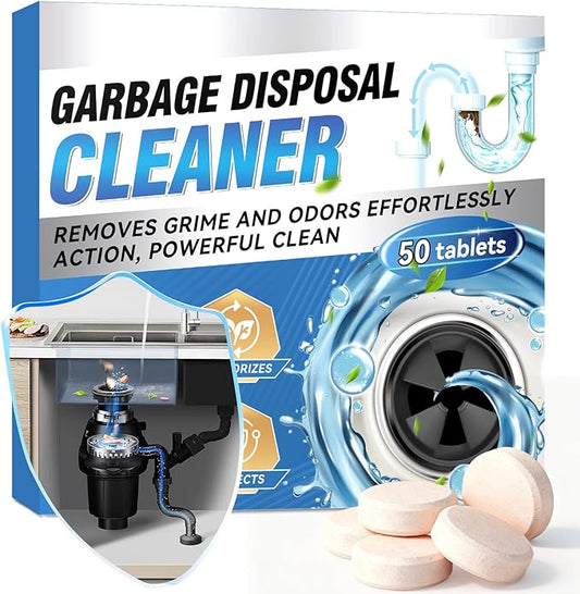 Garbage Disposal Cleaner and Deodorizer 50 Packs, Powerful Garbage Disposal Cleaner Tablets, 1 Year Supply For Kitchen Sink, Drain Clean, Home Cleaning Essentials (50pack)
