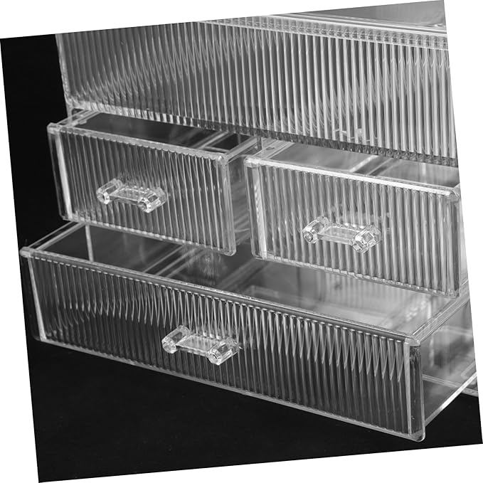PartyKindom Cosmetic Organizer Drawers Box Desktop Cosmetic Organizer Makeup Desk Large Capacity Storage Bin