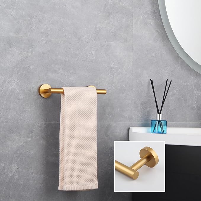 Bathroom Towel Bar — 9" Gold Stainless Steel