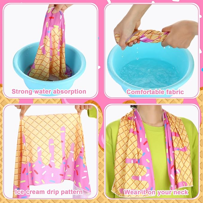 Breling 20 Set Baseball Cream Drip Cooling Towels with Bags 40 x12 Ice Cooling Towels Microfiber Sweat Sport Rags Absorbent Chilly Wash Cloth for Hot Weather Workout Yoga Gym Coach Sport Party Favors