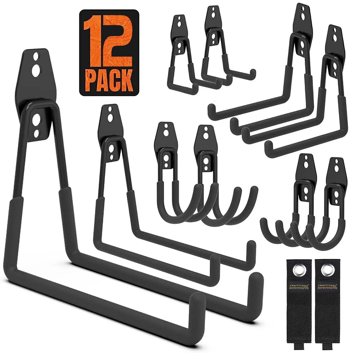 Garage Hooks, 12 Pack Wall Storage Hook Includes 2 | Garage Storage - Image 1