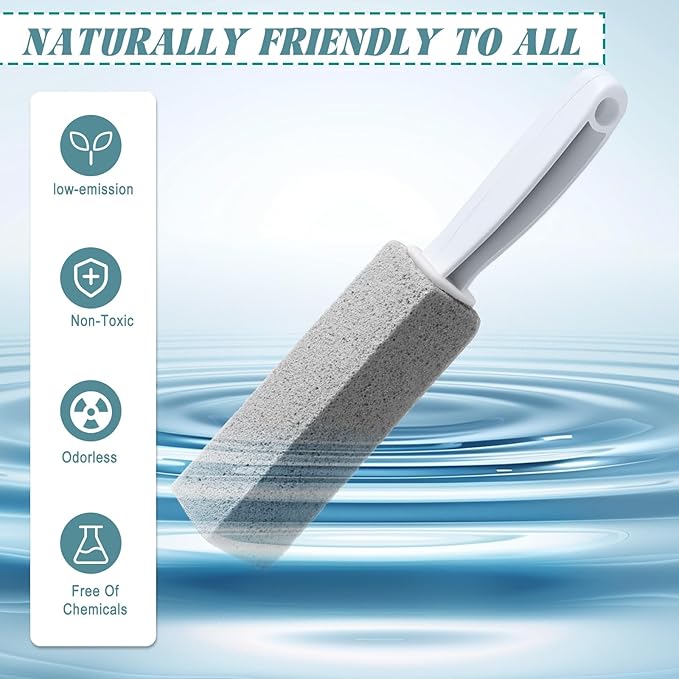 12 Pcs Toilet Pumice Stone with Handle, Pumice Stone Toilet Bowl Cleaner Remove Limescale Cleaning Block for Cleaning Toilets, Bathroom, Sink, Swimming Pools