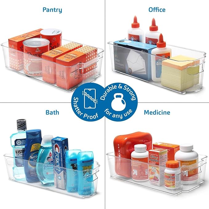 STORAGEBUD Fridge Organizer - 6 Pieces refrigerator organizer bins - Pantry Organization and Storage for Fridge & Refrigerator- BPA Free Freezer Organizer Bins