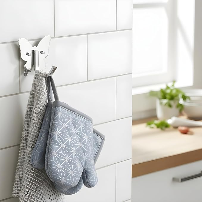 Roshan Handcrafted and Hand Polished Multi Purpose Towel Rack, Rust Proof and Peel Resistant Towel Shelf, Includes 2 Handmade Hooks (3, Silver)