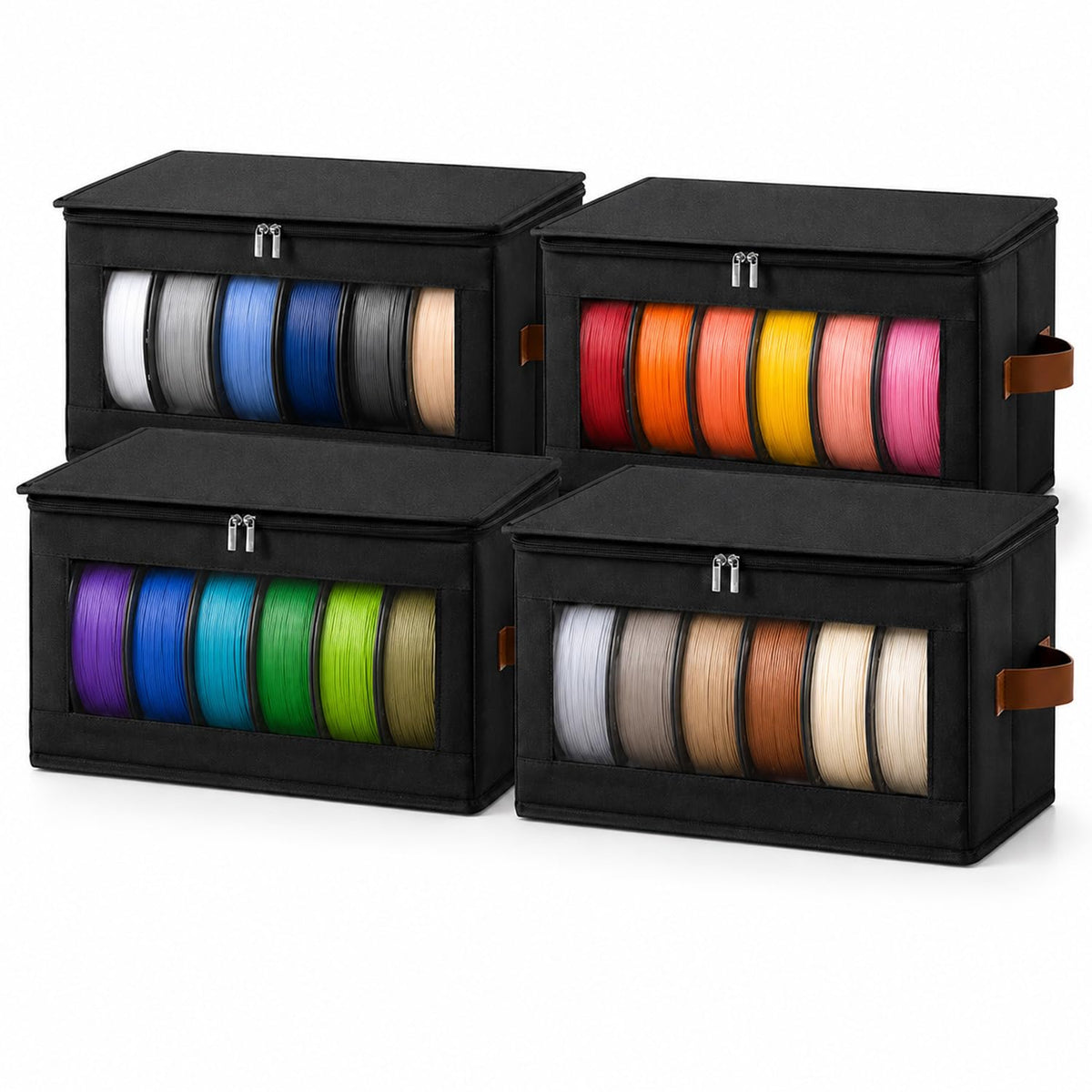 24 Spools Filament Storage Box, Stackable Foldable Moisture-Proof - Image 1