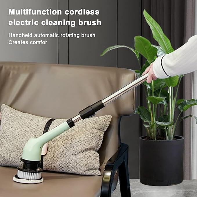 Electric Scrubber, Cordless ful gor Bathtubs Solar Panels Washbasins Window Tiles, Includes 3 B Heads
