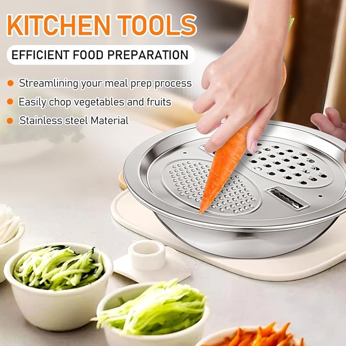 PRETYZOOM Multifunctional Draining Basket Kitchen Colander for Vegetable Fruit Salad Stainless Steel Basin Strainer