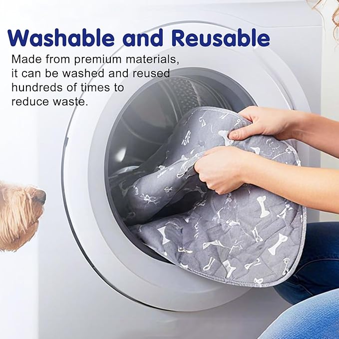Puppy Pads with pheromones, Reusable Puppy Pads for Dogs & Cats, Washable, Durable Leak-Proof & Anti-Slip Pet Training Pads for Home & Travel(Grey, M: 23.6" × 15.7")