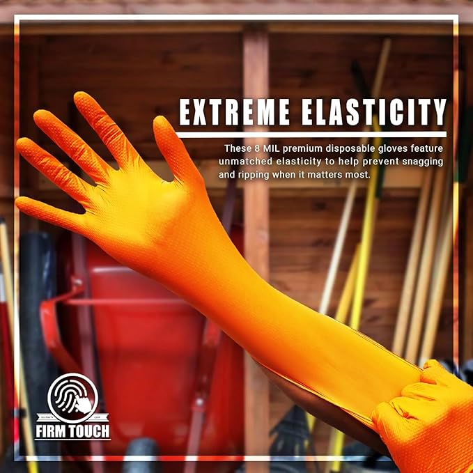 Glove Station Disposable Nitrile Gloves - 1000-Count - Non-Latex Gloves for Kitchen, Cleaning, and Cooking - Textured for Better Grip 8MM-XL-Black