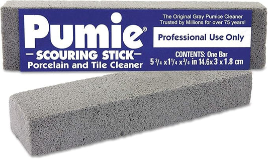 PUMIE Pumice Scouring Stick for Cleaning Toilet Rings Stain & Hard Water Rings, Extra Strong Heavy Duty Pumice Stone for Toilet Cleaning, Rust, Grills, Tough Bathroom, Ovens, Pools & Tubs - Pack of 1