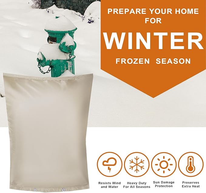 Backflow Preventer Insulation Cover,Pipe Insulation,Outdoor Pipe Covers For Winter Freeze Protection,Outdoor Faucet Covers For Winter Freeze Protection,Insulated Pipe Covers For Outside (16w*26h)