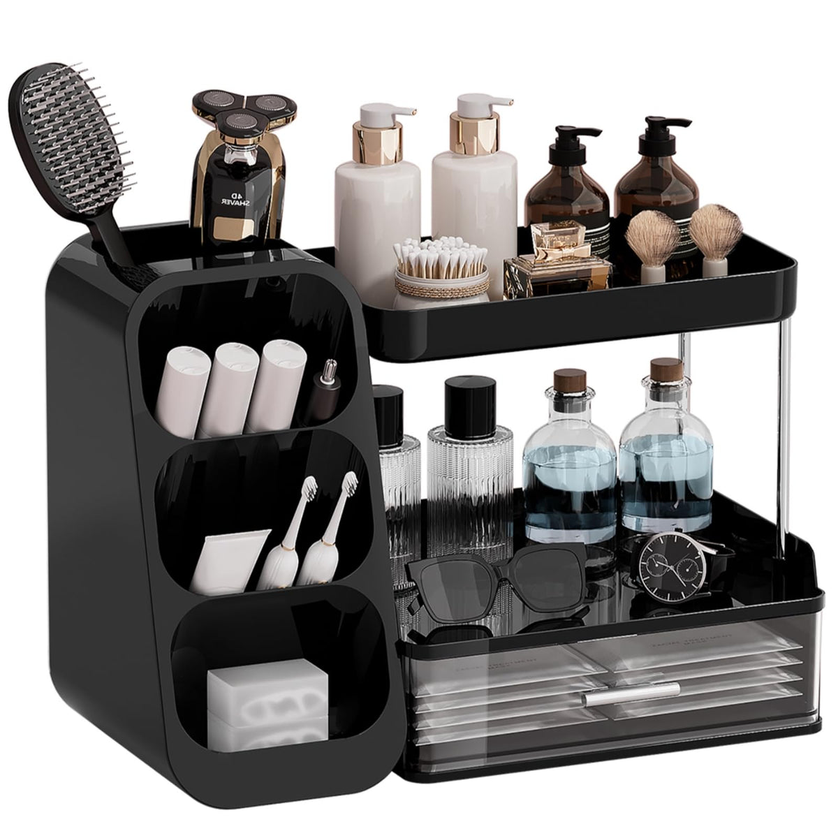 UFORU Makeup Organizer Countertop with Brush Holder for Vanity - Image 1