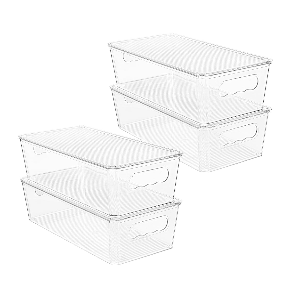 Vtopmart 4pcs Clear Stackable Storage Bins with Lids - Image 1