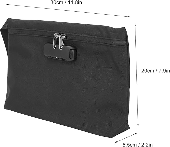 Smell Proof Bags, Document Bag with Combination Lock, Carbon Lined Odor Proof Storage Pouch for Travel Stash Storage