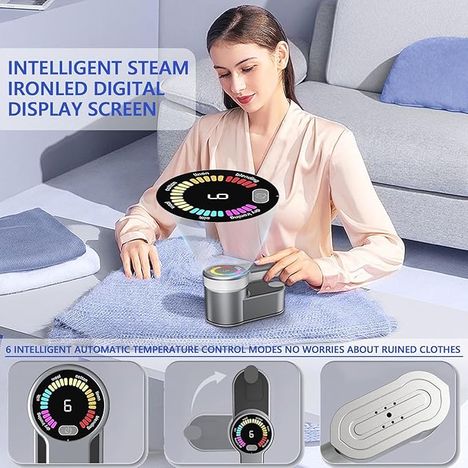 AI Steam Iron for Clothes,6 in1 Travel Garment Steamers Iron Mini - Portable Ironing Machine Travel Small Size Portable Steamer Travel College Dorm Home Essentials Steamer (Gold)