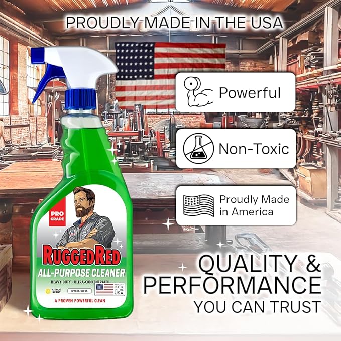 Industrial-Strength All-Purpose Cleaning Spray, Heavy-Duty Cleaner ideal for Kitchen & Home, Multi-Surface Deep Cleaner, Made in the USA, Citrus Scent, 32oz (1 Bottle)
