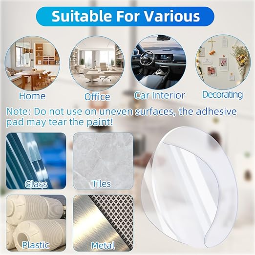 50PCS Heavy Duty Double Sided Adhesive Mounting Circle Tape- Waterproof,Strong Adhesion,Clear, High Strength,No Residue Removability for Hanging,Wall Mounting, Home Decor,Adhesive for Shower
